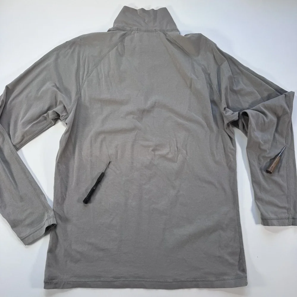 BANANA REPUBLIC Lightweight 1/4 Zip Mens Medium (?) Beige Orange Trim *Read